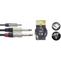 Stagg NUC3/MPS2PR, kabel Jack 3,5 mm stereo - 2x Jack 6,3 mm mono, 3m