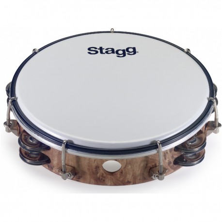 Stagg TAB-208P/WD, dvouřadá laditelná tamburína, 8"