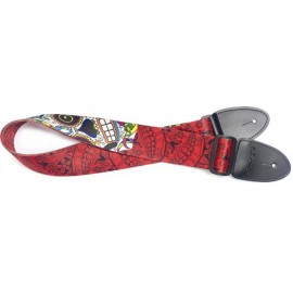 Stagg STE MEX SK RED, kytarový popruh, červený