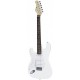 Dimavery ST-203, elektrická kytara levoruká, bílá
