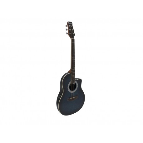 Dimavery RB-300, elektroakustická kytara typu Ovation, blueburst žíhaná
