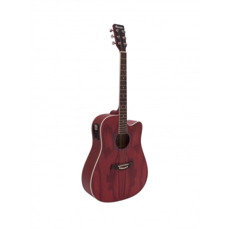 Dimavery JK-510, elektroakustická kytara typu Dreadnought, červená