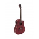 Dimavery JK-510, elektroakustická kytara typu Dreadnought, červená