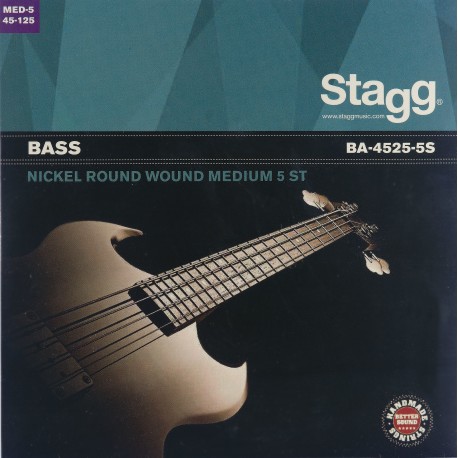 Stagg BA-4525-5S, sada strun pro 5-ti strunnou el. baskytaru, medium