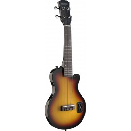 Stagg EUK L-SB elektrické ukulele, typ Les Paul