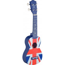 Stagg US UK-FLAG, sopránové ukulele, modré s motivem britské vlajky