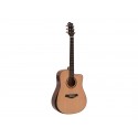 Dimavery ASW-60, elektroakustická kytara typu Dreadnought, přírodn
