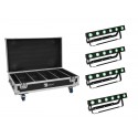 EUROLITE Set 4x AKKU Bar-6 QCL + Flightcase with charging function