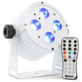 BeamZ LED FlatPAR 4x18W HCL, IR, DMX, bílý