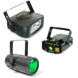 BeamZ světelný set 4, laser, LED paprskový efekt a strobo