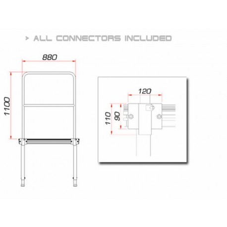 Guil TMQ-01/440 pódiové zábradlí 88cm, hliníkové